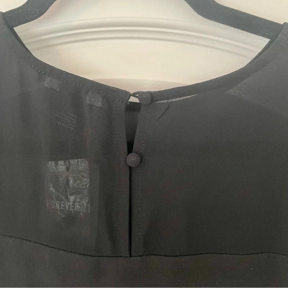 Forever21 Black Short Sleeve Woven Dress - Picture 6 of 11